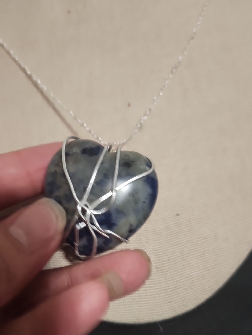 Handmade Serenity Truth Heart Wire Wrapped Necklace - Picture 5 of 5